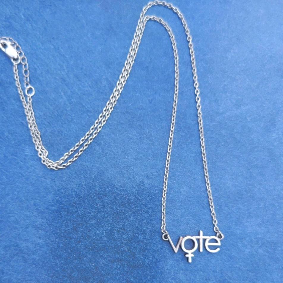 Uncommon Goods Sterling Silver Vote Necklace